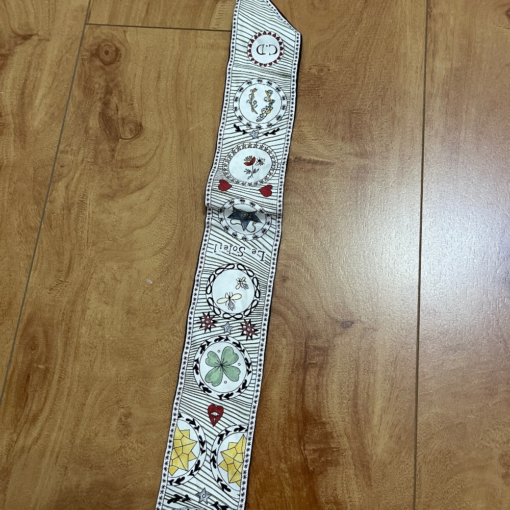 Authentic Christian Dior Silk Mitzah Scarf Le Soleil LIKE NEW - Picture 3 of 6